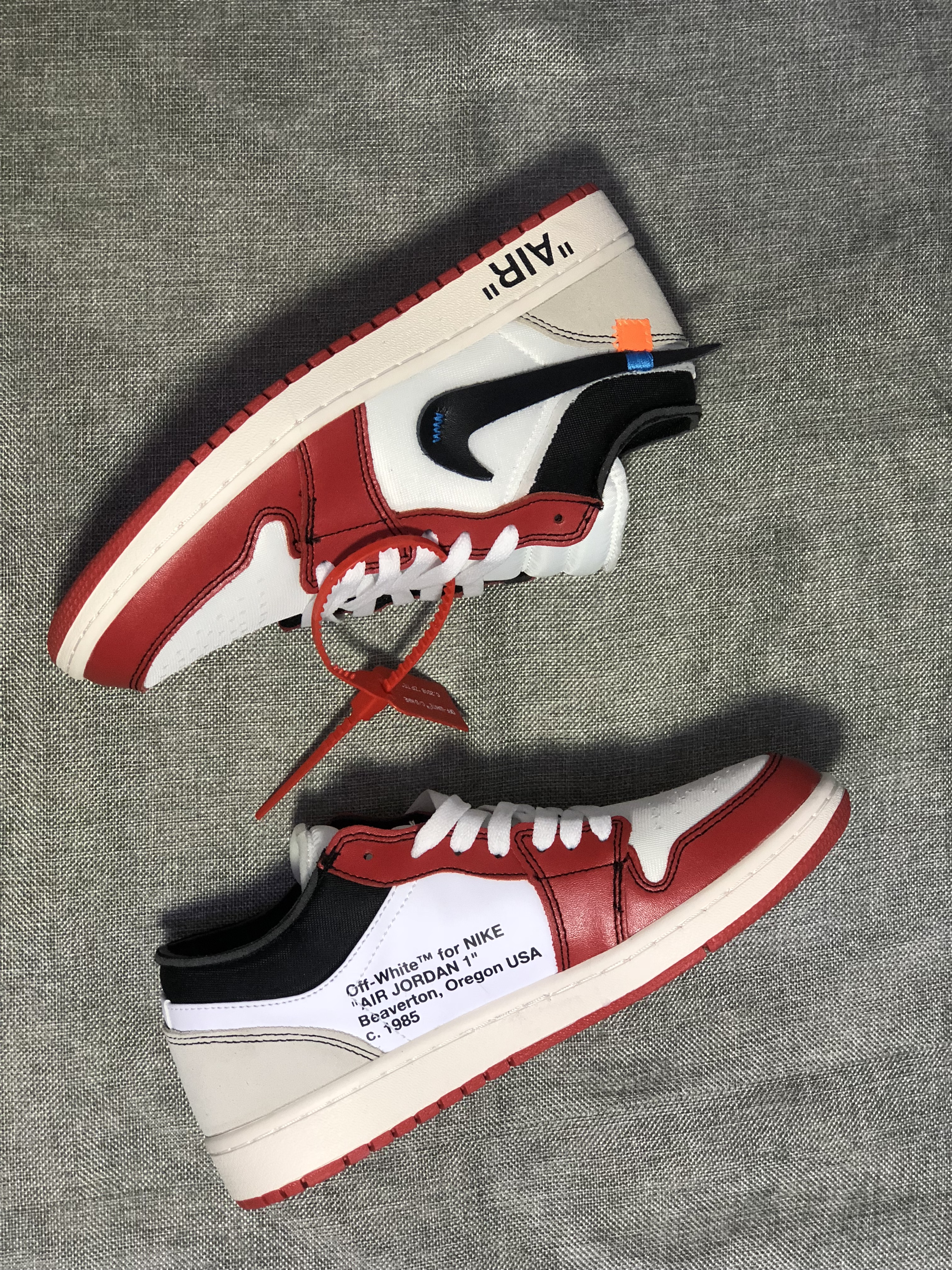 Air Jordan 1 low x Off-white Chicago White Red Black Women Shoes - Click Image to Close